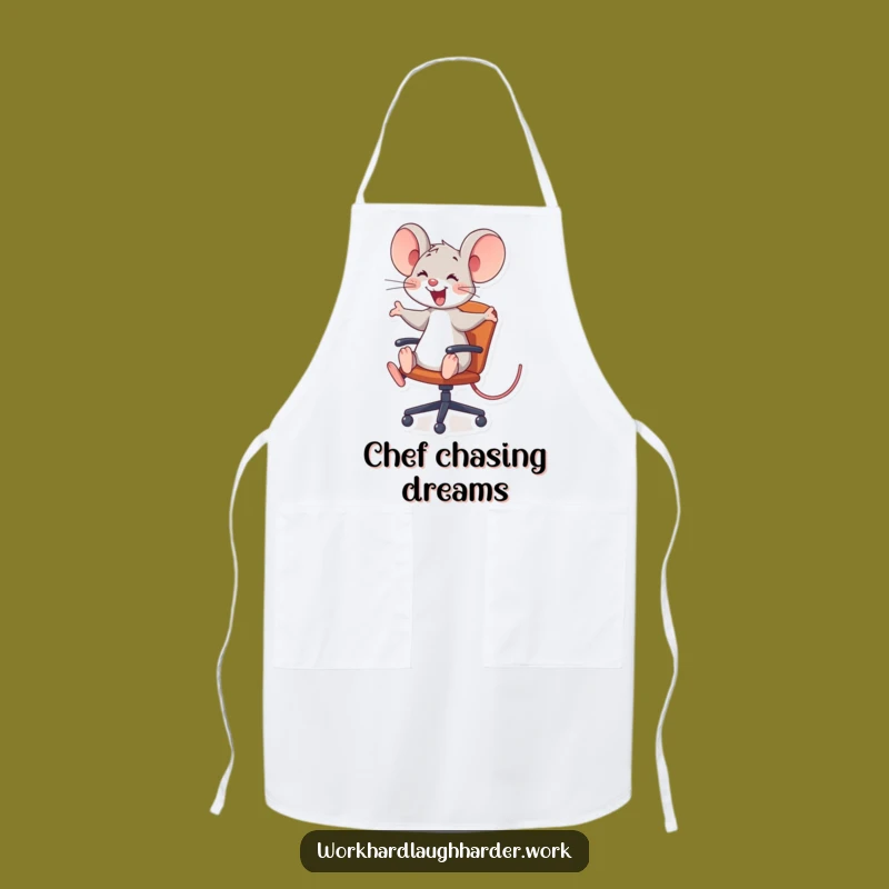 Funny Mouse Office Chair Apron - Comical Kitchen Rider Wear, Perfect Funny Gift
