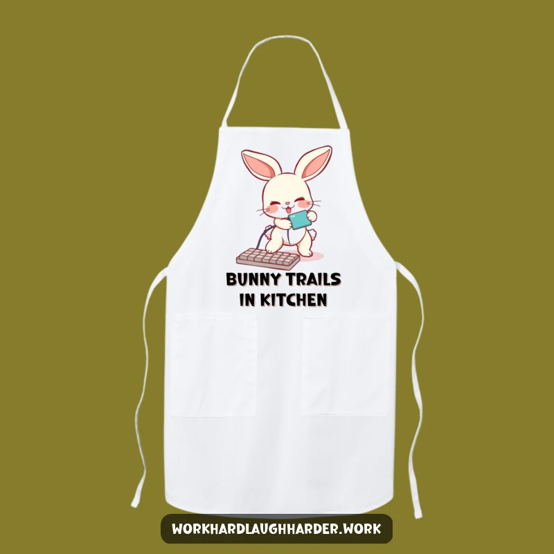 Funny Bunny Tripping Cable Apron: Cook with Tech Humor