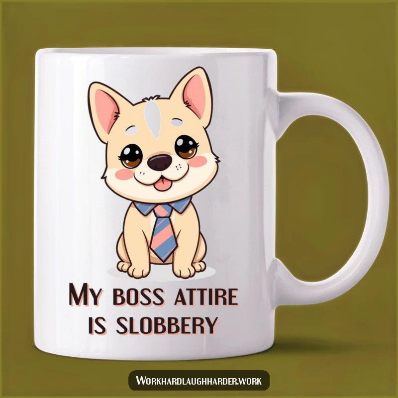 Funny Dog Tie Askew Mug - Perfect Silly Canine Gift for Dog Lovers