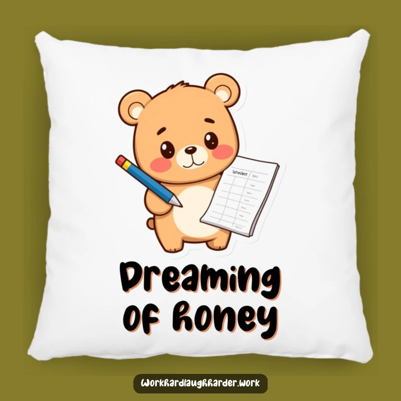 Funny Bear Cub Spreadsheet Accent Pillow - Soft Cushion for Cozy Productivity