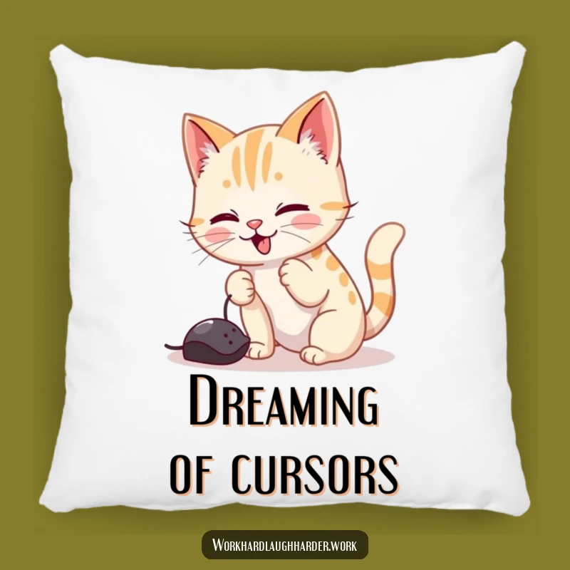 Funny Cat Mouse Cursor Pillow: Cozy & Playful Tech Decor