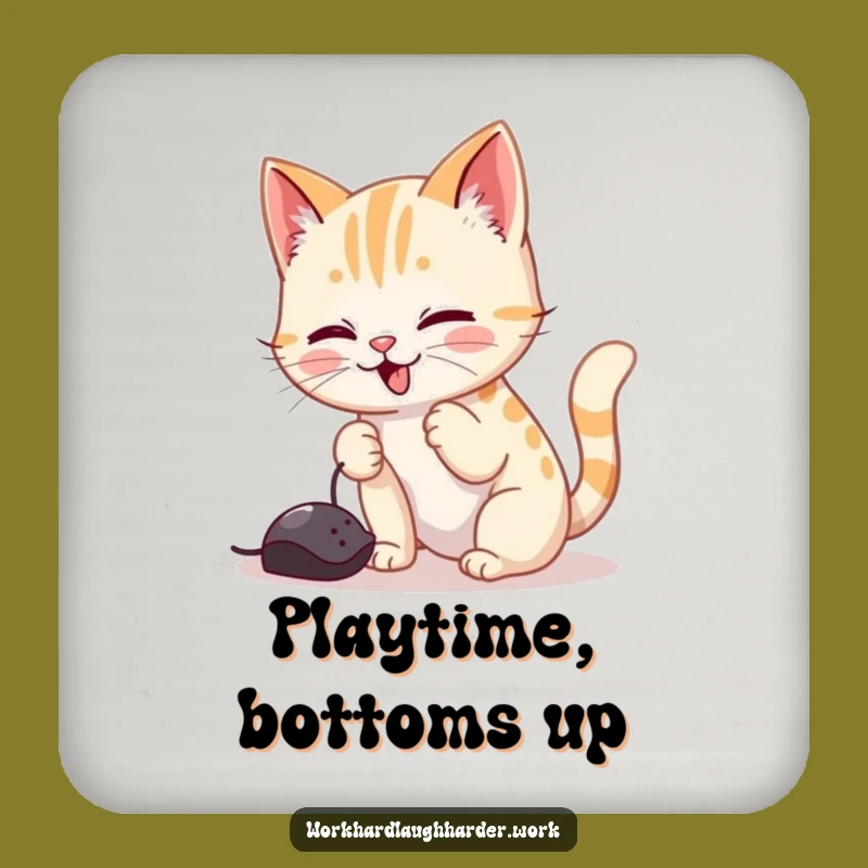Funny Cat Mouse Cursor Coaster: Protect Surfaces with Play