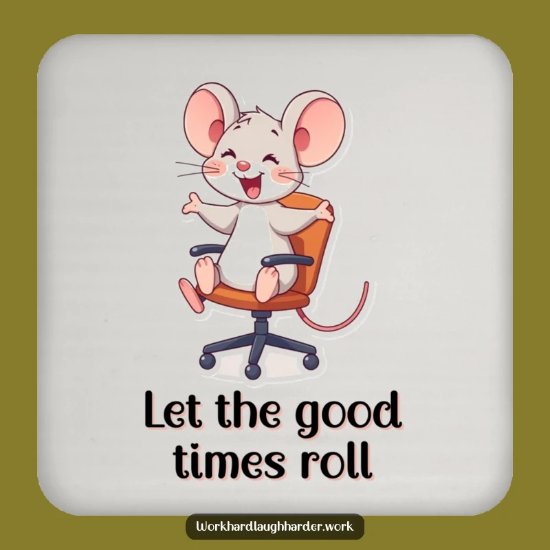 Funny Mouse Office Chair Coaster - Comical Desk Protection, Perfect Funny Gift