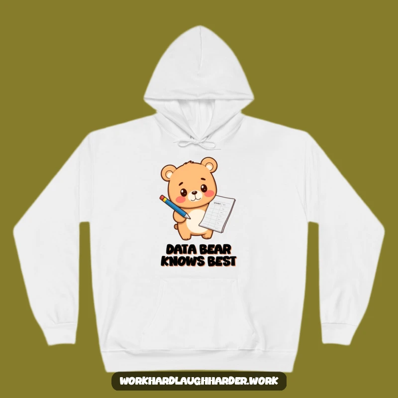 Cozy Funny Bear Cub Spreadsheet Hoodie - Warm Sweatshirt for Productive Days