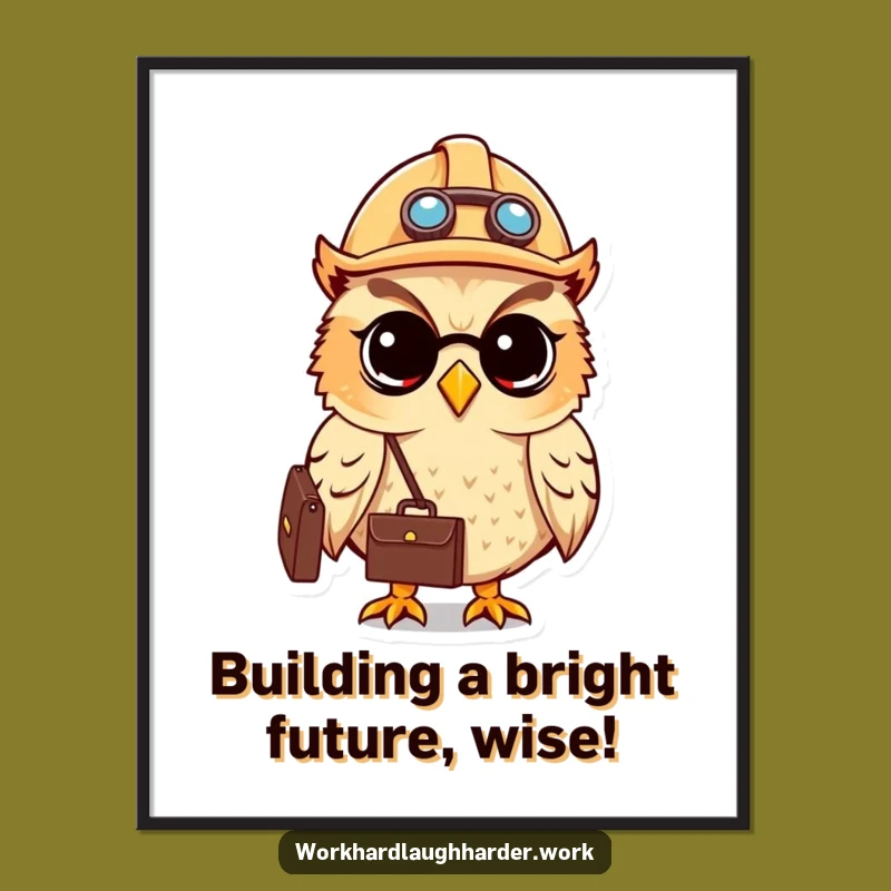 Free Printable Wall Art: The Professional Owl - Amusing Downloadable Decor