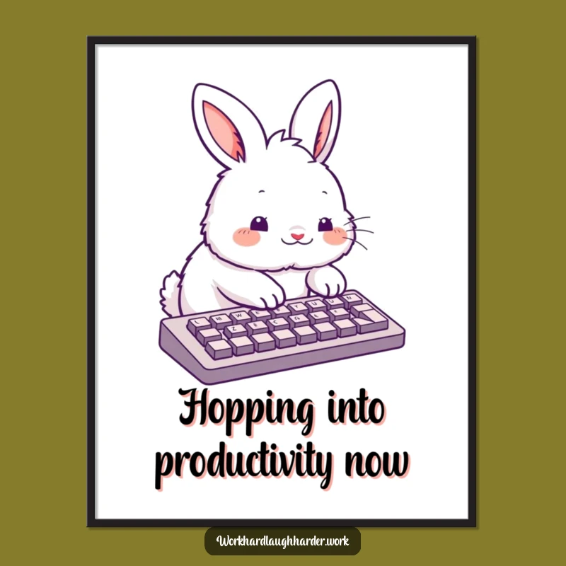 Free Printable Wall Art: Rabbit Coder's Corner - Quirky Downloadable Decor