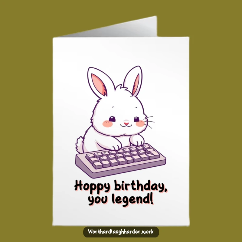 Free Printable Birthday Card: Rabbit Typist - Hilarious Downloadable Gift!