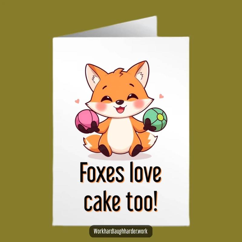 Free Printable Fox Birthday Card: Hilarious Juggling Fox for a Joyful Celebration