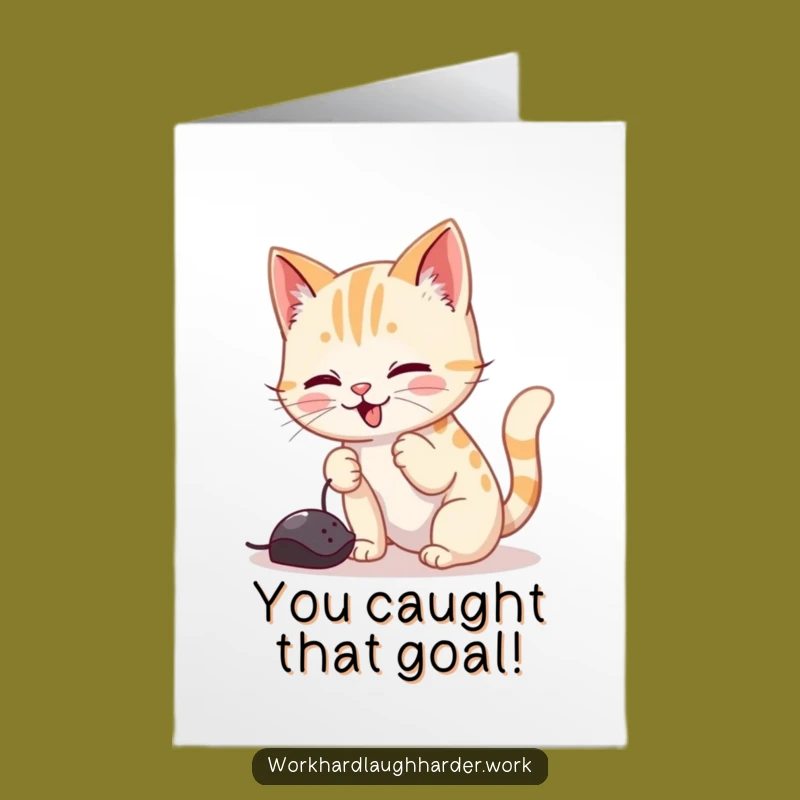 Free Printable Cat Congrats Card - Pouncing Victory Downloadable!