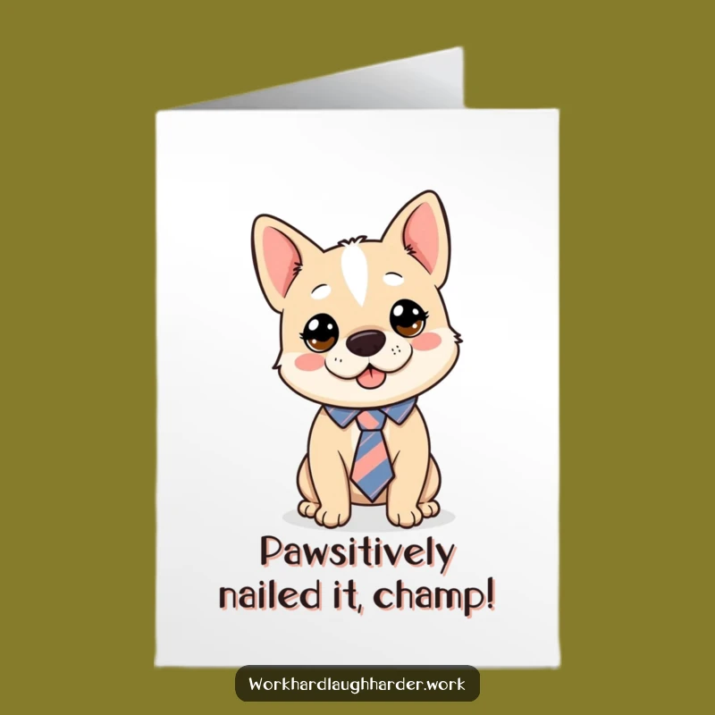 Free Printable Dog Congratulations Card: Funny Tie Dog Downloadable Gift