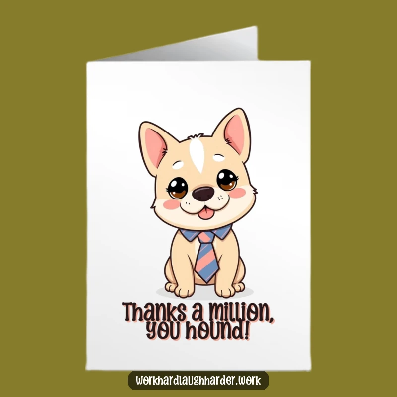 Free Printable Dog Thank You Card: Funny Tie Dog Downloadable Gift