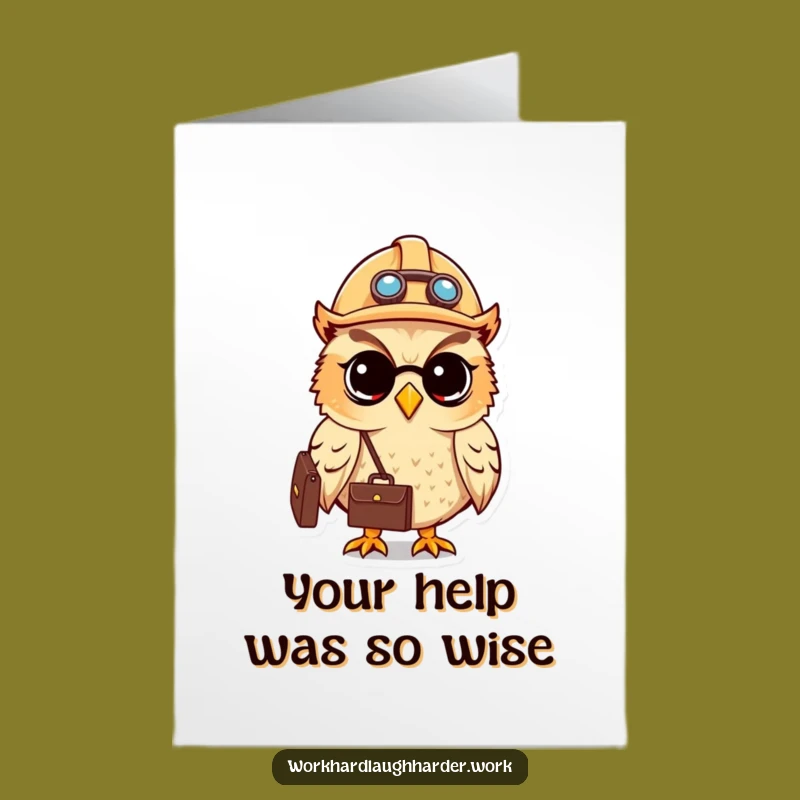 Free Printable Thank You Card: Owl's Diligence - Appreciative Downloadable Gift