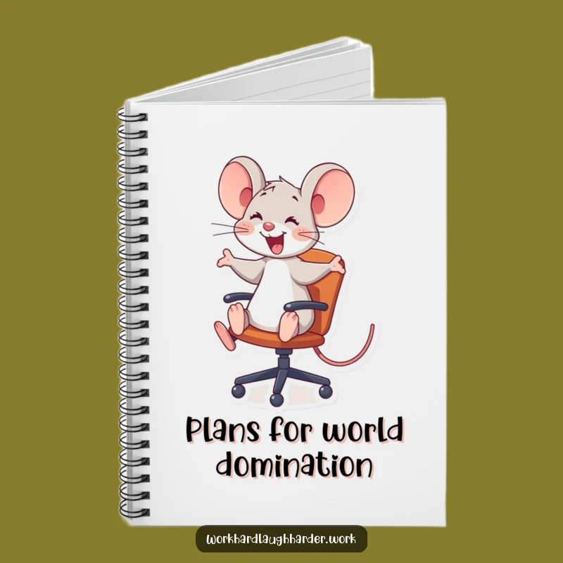 Funny Mouse Office Chair Notebook - Comical Desk Companion Journal, Great Funny Gift