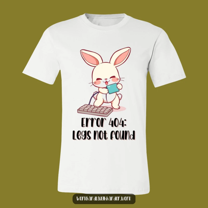 Funny Bunny Tripping Cable T-Shirt: Hilarious Tech Mishap Tee